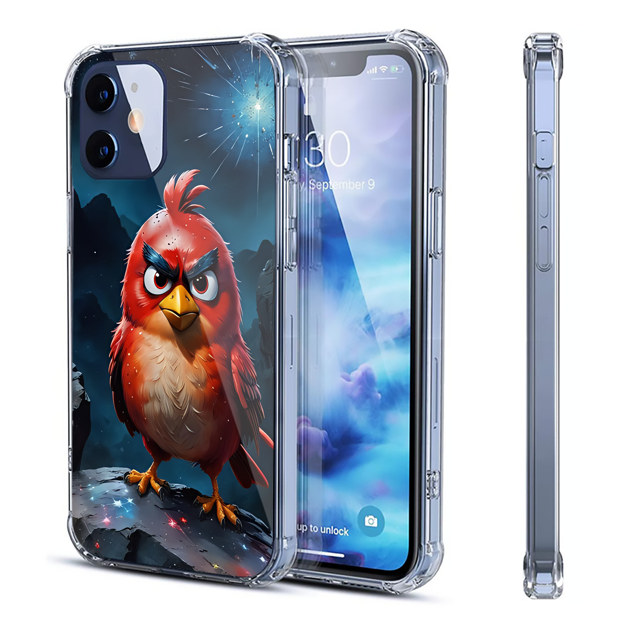 （画像用） Angry Birds アングリーバード 【iPhone 12シリーズ対応】透明スマホケース（クリアソフトケース）